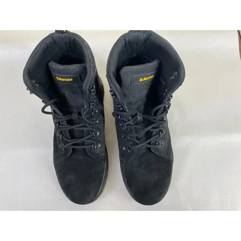 Dr. Martens Combs Boots Women's 10 Black Suede Combat Baddie Gothcore Grunge - Picture 2 of 14